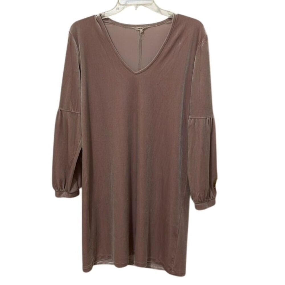 Madewell Wisteria Dove Velvet Balloon Sleeve Dress Womens Size Small Pullover
